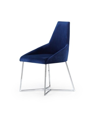Sedia Enzio tessuto blu parliament set 2 pezzi