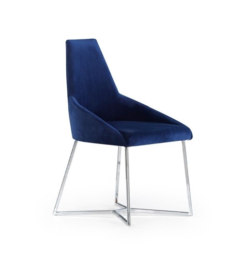 Sedia Enzio tessuto blu parliament set 2 pezzi