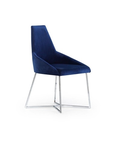 Sedia Enzio tessuto blu parliament set 2 pezzi