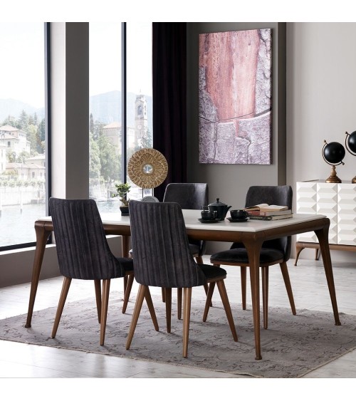 Tavolo Diana bianco noce190x105x80h