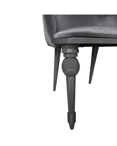 Sedia Zen vellutino grigio e gambe in tinta 2 pezzi