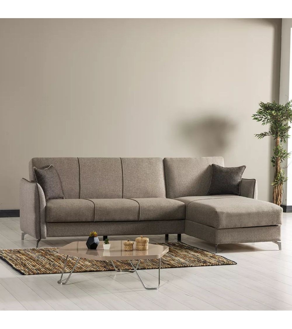 Divano con penisola reversibile Fellis grigio chiaro 176497