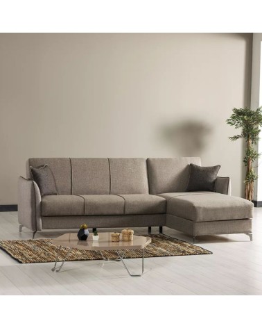 Divano con penisola reversibile Fellis grigio chiaro 176497