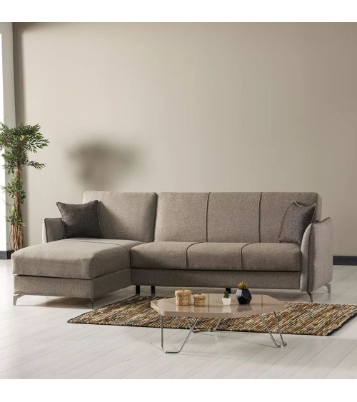Divano con penisola reversibile Fellis grigio chiaro 176497