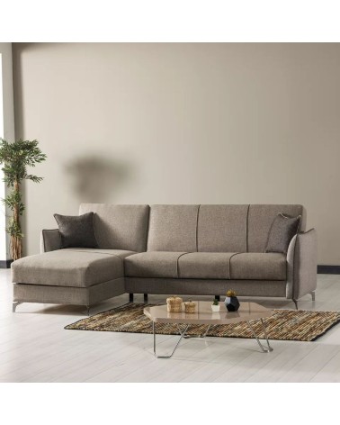 Divano con penisola reversibile Fellis grigio chiaro 176497