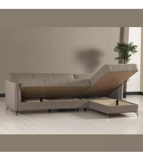 Divano con penisola reversibile Fellis grigio chiaro 176497