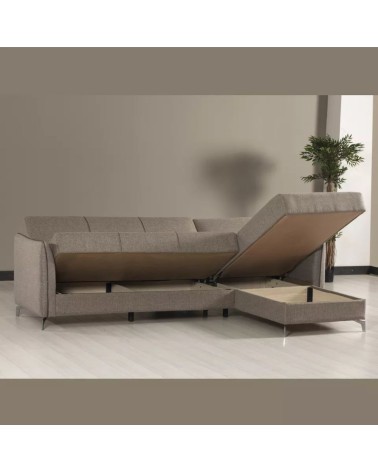 Divano con penisola reversibile Fellis grigio chiaro 176497