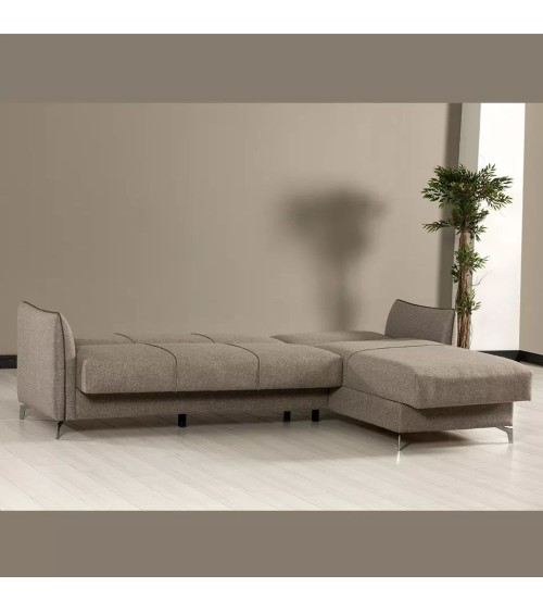 Divano con penisola reversibile Fellis grigio chiaro 176497