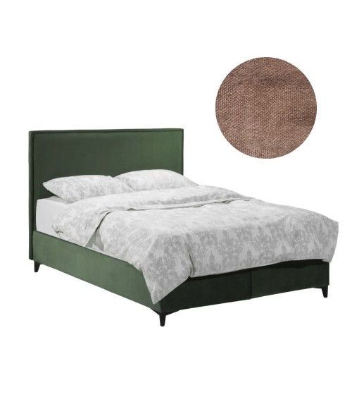 Letto matrimoniale contenitore Frame velluto tortora