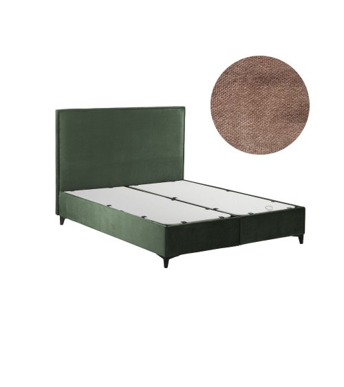 Letto matrimoniale contenitore Frame velluto tortora