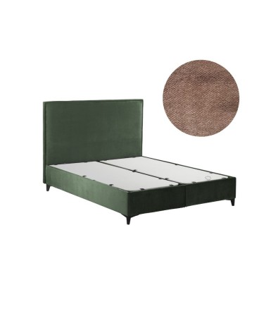 Letto matrimoniale contenitore Frame velluto tortora