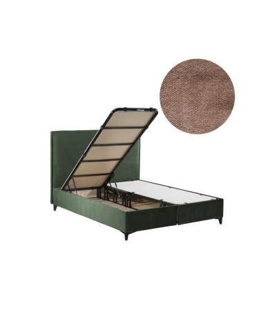 Letto matrimoniale contenitore Frame velluto tortora