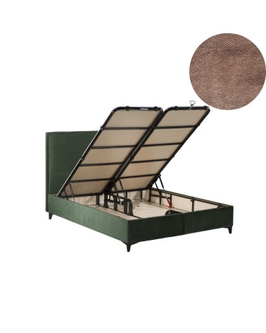 Letto matrimoniale contenitore Frame velluto tortora
