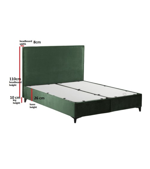 Letto matrimoniale contenitore Frame velluto tortora