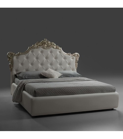 Letto matrimoniale Savoia bianco con contenitore