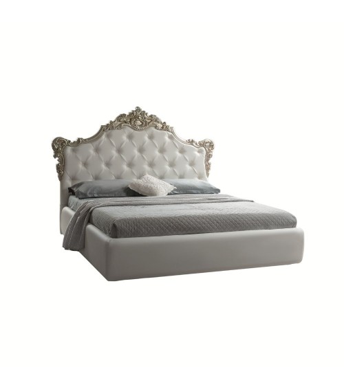 Letto matrimoniale Savoia bianco con contenitore