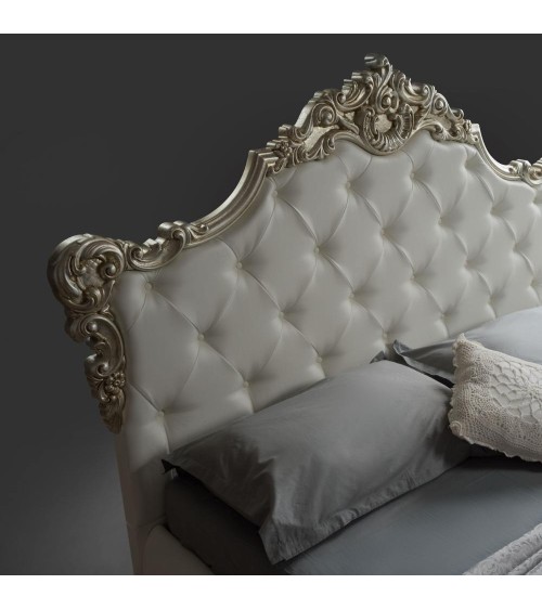 Letto matrimoniale Savoia bianco con contenitore