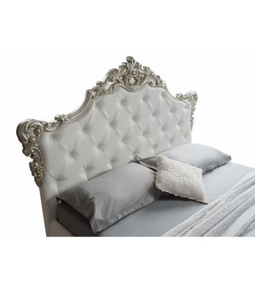 Letto matrimoniale Savoia bianco con contenitore