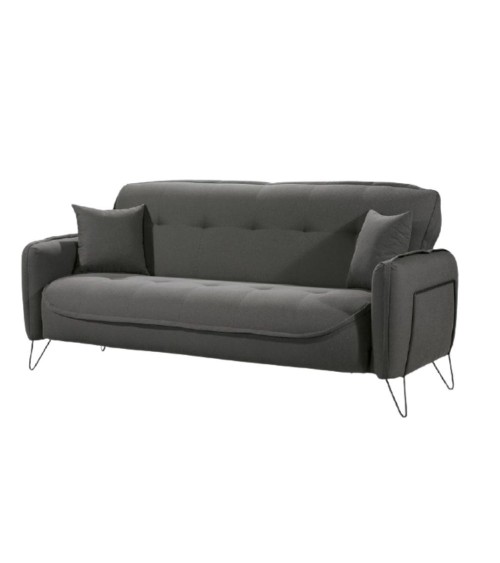Divano Crown 3 posti ecopelle effetto nuvolato grigio 07-619  215x94x98h cm.