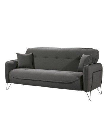 Divano Crown 3 posti ecopelle effetto nuvolato grigio 07-619  215x94x98h cm.