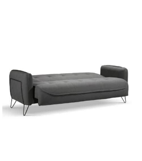 Divano Crown 3 posti ecopelle effetto nuvolato grigio 07-619  215x94x98h cm.