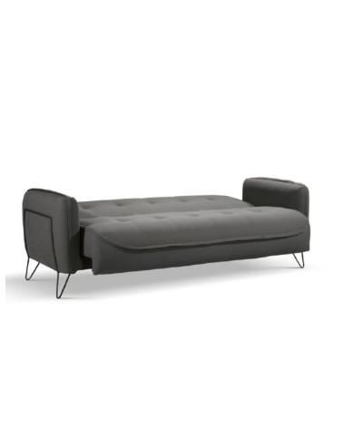 Divano Crown 3 posti ecopelle effetto nuvolato grigio 07-619  215x94x98h cm.