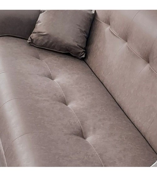 Divano Crown 3 posti ecopelle effetto nuvolato grigio 07-619  215x94x98h cm.
