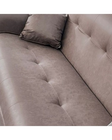 Divano Crown 3 posti ecopelle effetto nuvolato grigio 07-619  215x94x98h cm.