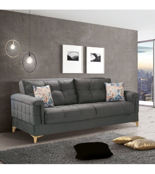 Divano letto contenitore Kemer grigio 07-814