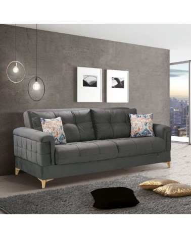 Divano letto contenitore Kemer grigio 07-814