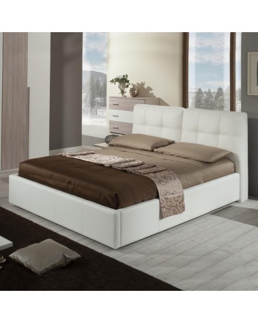Letto matrimoniale con contenitore Melia bianco