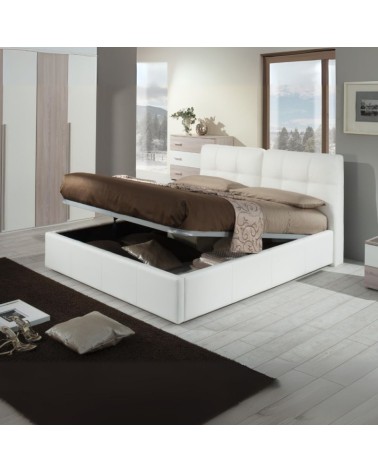 Letto matrimoniale con contenitore Melia bianco
