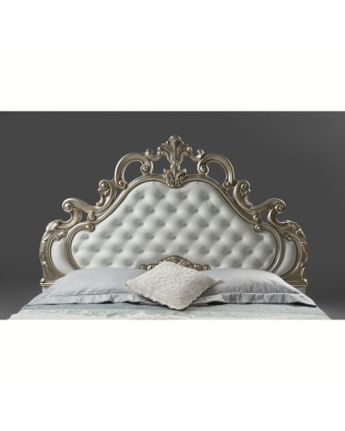 Letto matrimoniale barocco Aleksandra bianco contenitore