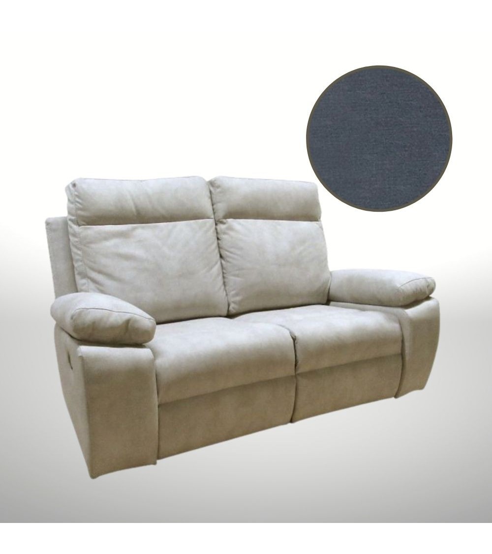 Divano Milano 2 posti 2 recliner manuali grigio Orinoco 96