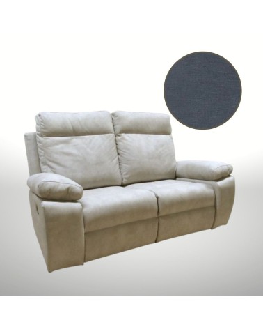 Divano Milano 2 posti 2 recliner manuali grigio Orinoco 96