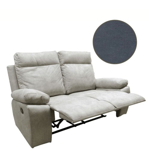 Divano Milano 2 posti 2 recliner manuali grigio Orinoco 96