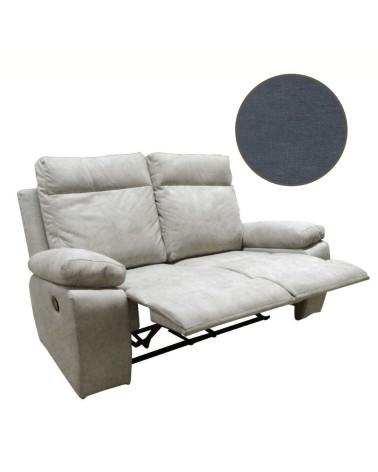 Divano Milano 2 posti 2 recliner manuali grigio Orinoco 96