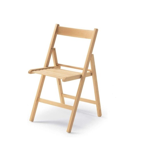Sedia pieghevole Penelope in legno naturale set 4 pezzi