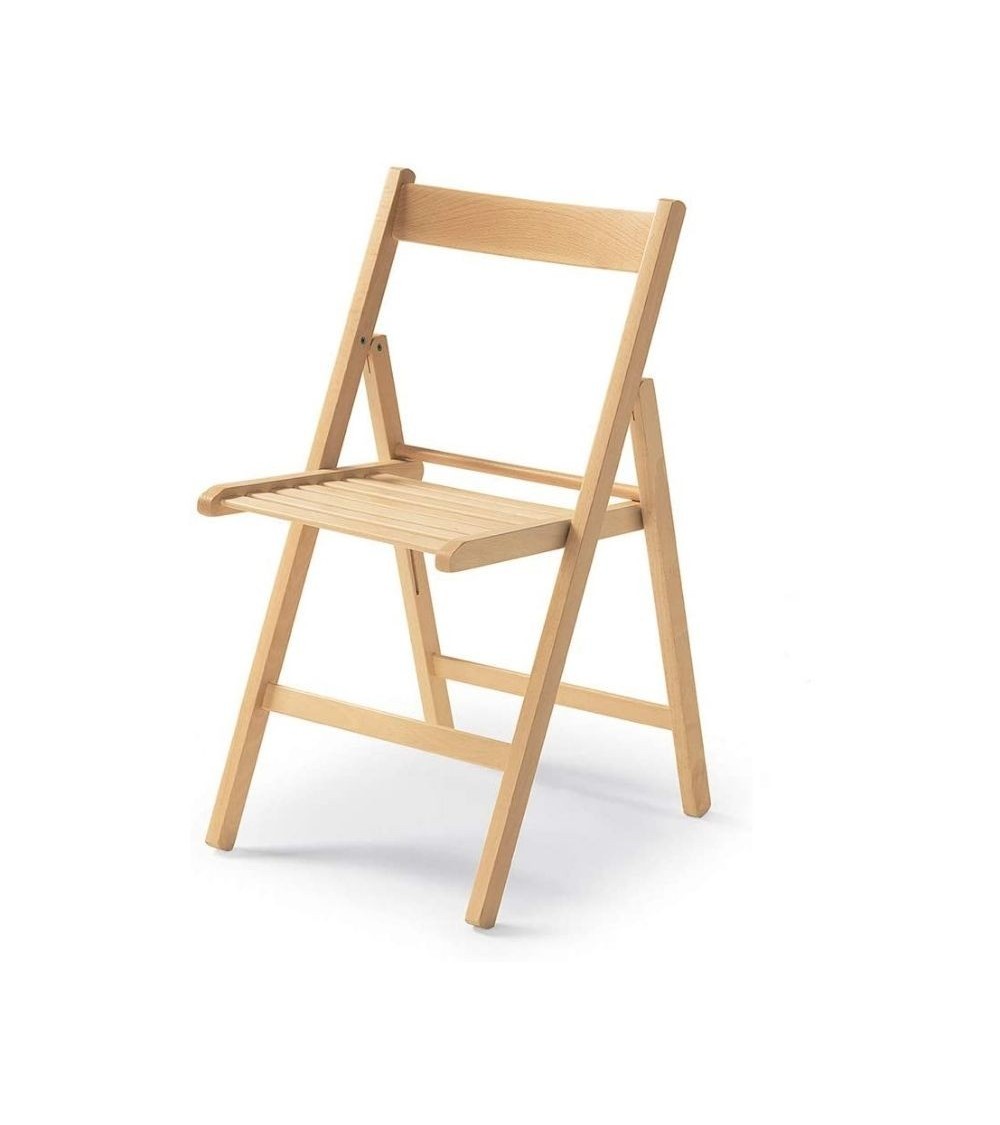 Sedia pieghevole Penelope in legno naturale set 4 pezzi