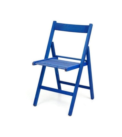Sedia pieghevole Penelope in legno blu set 4 pezzi