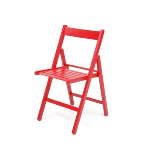 Sedia pieghevole Penelope in legno rossa set 4 pezzi