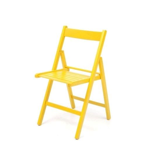 Sedia pieghevole Penelope in legno giallo set 4 pezzi