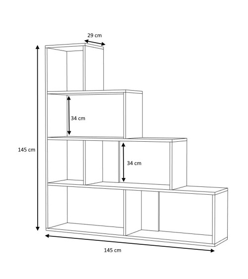 Libreria a scala Alis 145x145 cm beton