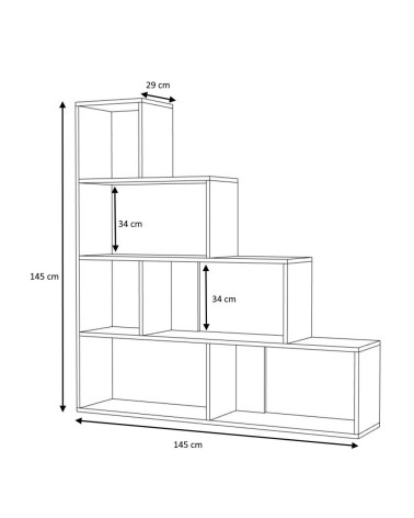Libreria a scala Alis 145x145 cm beton