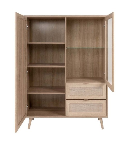 Credenza Bali 53A 2 ante e 2 cassetti effetto vimini