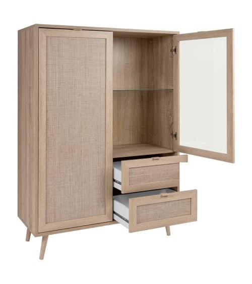 Credenza Bali 53A 2 ante e 2 cassetti effetto vimini