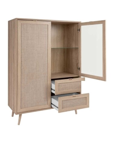 Credenza Bali 53A 2 ante e 2 cassetti effetto vimini