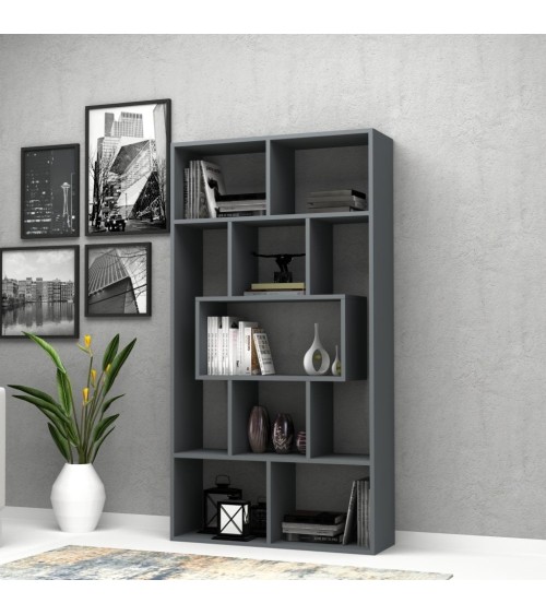 Libreria Face grigio cemento 90x30x170H cm