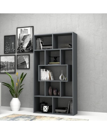 Libreria Face grigio cemento 90x30x170H cm