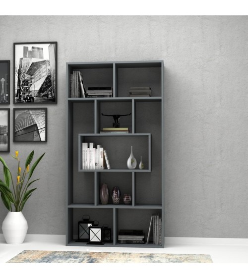 Libreria Face grigio cemento 90x30x170H cm